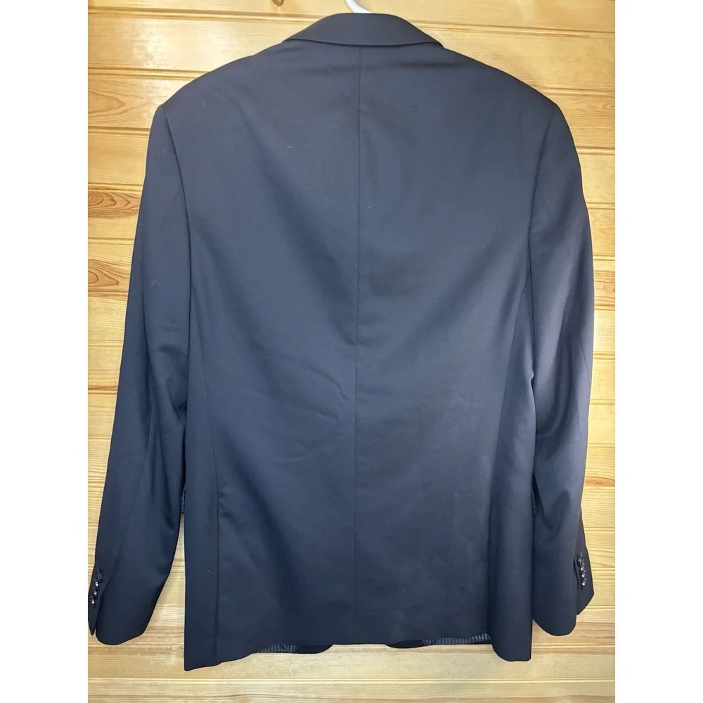 Banana Republic Blazer 38R Black Marzotto Super 120'S Standard Fit Suit Jacket